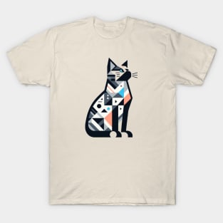 Geometric Cat Design T-Shirt